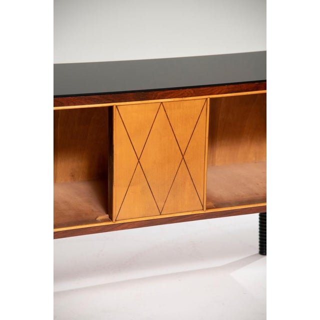 Small Art Deco Walnut and Maple Sideboard with Handles, 1940 For Sale - Image 10 of 12