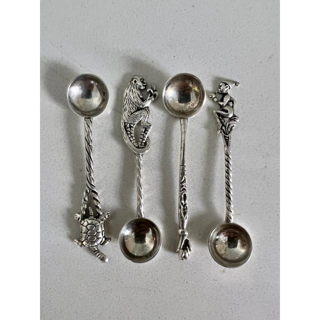 Arts & Crafts Four Sterling Silver Sugar or Salt Spoons For Sale - Image 3 of 10
