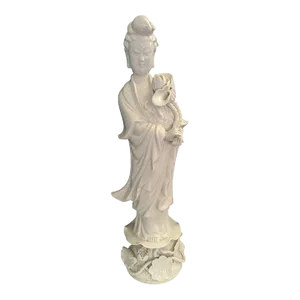 Vintage Original Chinese Blanc De Chine Porcelain Quan Yin
