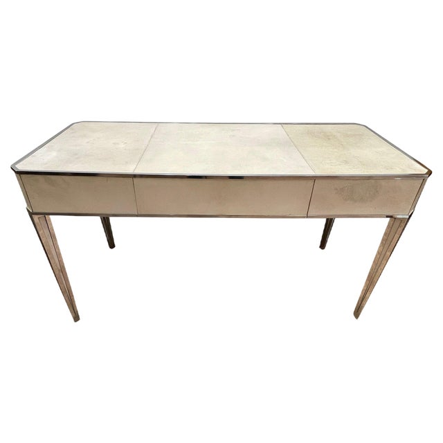 Art Deco Parchment Covered Desk from Primavera, France, 1930s For Sale