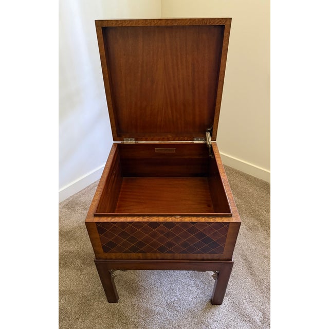 Vintage Maitland-Smith Mahogany Parquetry Box Table For Sale - Image 14 of 14
