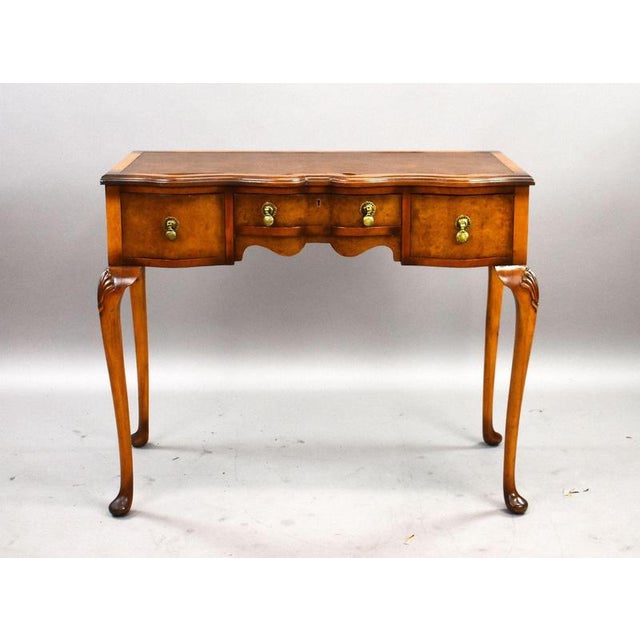 Queen Anne Style Walnut Writing Table Item Code: S27-1147 A good quality Queen Anne style walnut writing table, of elegant...