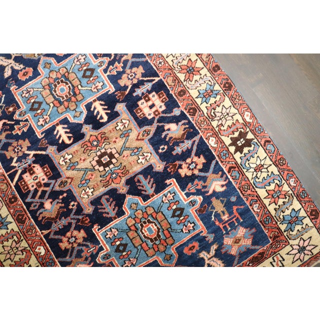 Antique Zabihi Collection Persian Heriz Small Rug - 3'2" x 4'2" For Sale - Image 10 of 10