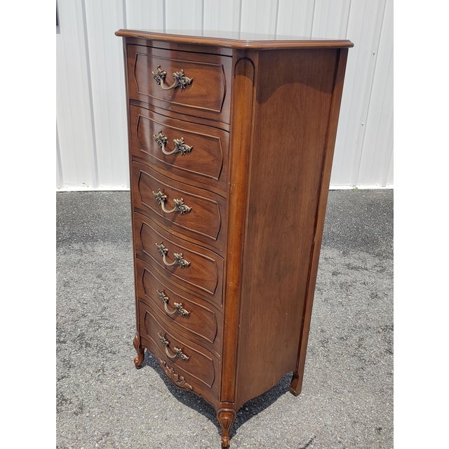 Dixie Furniture Co. Vintage Dixie Furniture Lingerie Dresser Chest Six Drawers French Country, 1980s For Sale - Image 4 of 9