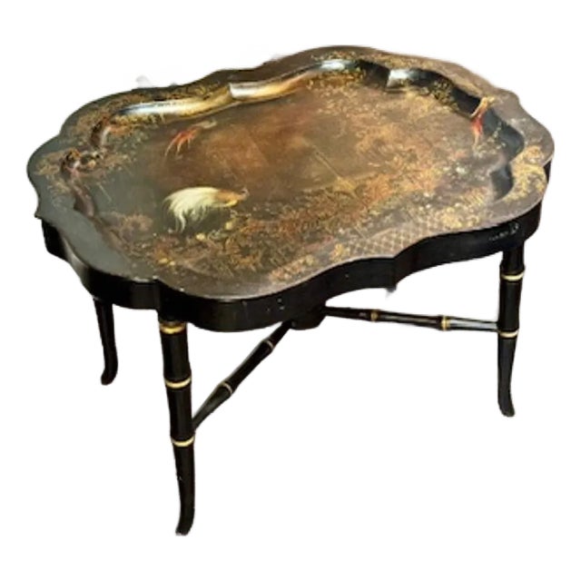 Early 20th C English Tole Low Table For Sale