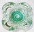 Beautiful vintage Murano style blown glass bowl featuring emerald green to vibrant turquoise swirls with golden splash to...