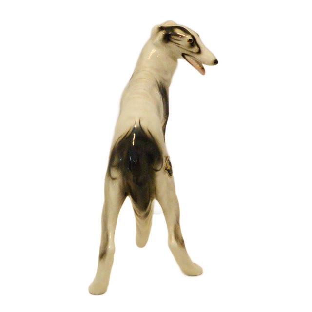 1950s Austrian Porcelain Borzoi Wolfhound Figurine by E&r Golden Crown For Sale In Jacksonville, FL - Image 6 of 10