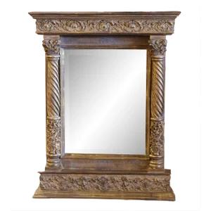 Vintage Italian Baroque Carved Giltwood Wall Mirror