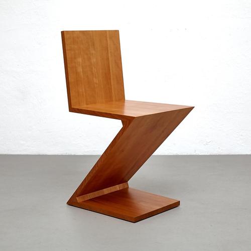 Blue Zig Zag Chair by Gerrit Thomas Rietveld for Cassina For Sale - Image 8 of 12
