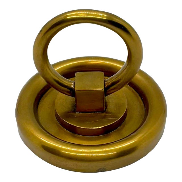 Hickory Chair Co Ring Pull Satin Brass For Sale