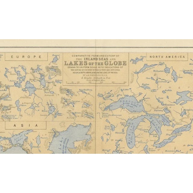 Blue Map of the Lakes of the Globe, 1856 For Sale - Image 8 of 10