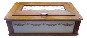 Art Nouveau Bread Box with Rose Border, 1890s