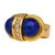 Vintage Cabochon Cut Lapis Lazuli and Diamond in 18k Yellow Gold Statement Ring Size 7 For Sale - Image 4 of 6