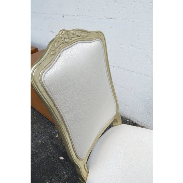 Silver French Painted Carved High Back Desk Vanity Chair 3788 For Sale - Image 8 of 12