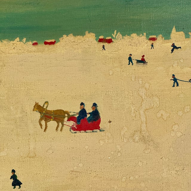 1960s 1st Time to Market, Folk Art O/C Painting by Abraham Feit, New York City Dealer & Artist For Sale - Image 4 of 12