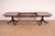 Stickley Georgian Banded Flame Mahogany Double Pedestal Extension Dining Table | Newly Refinished For Sale In South Bend - Image 6 of 14