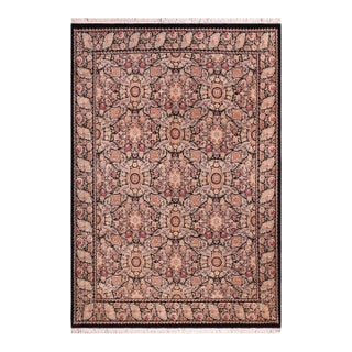 Art Nouveau Pak-Persian Black/Black Wool Rug - 9'0'' X 12'2'' For Sale
