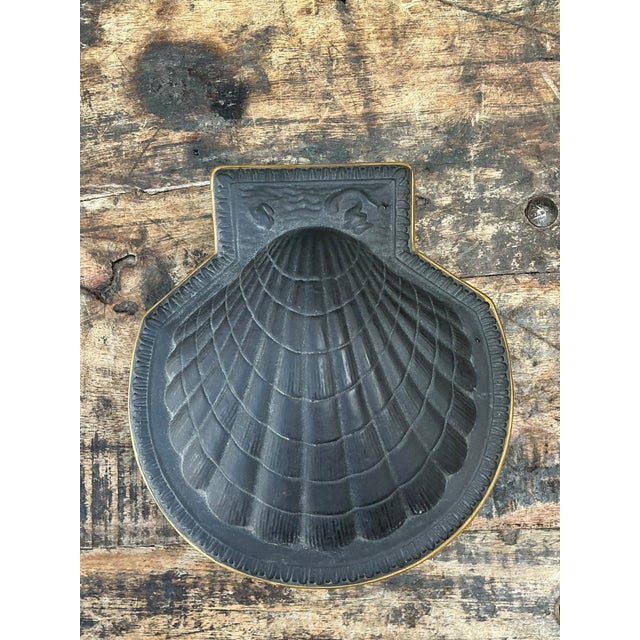 Vintage Italian Black Porcelain Shell Box For Sale - Image 11 of 12