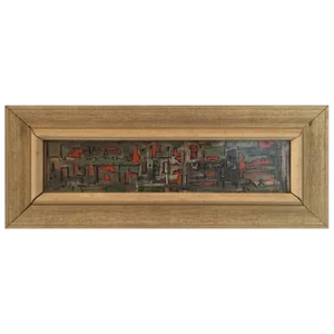 Bud Wolcott Cary 1961 Panoramic Cityscape Painting