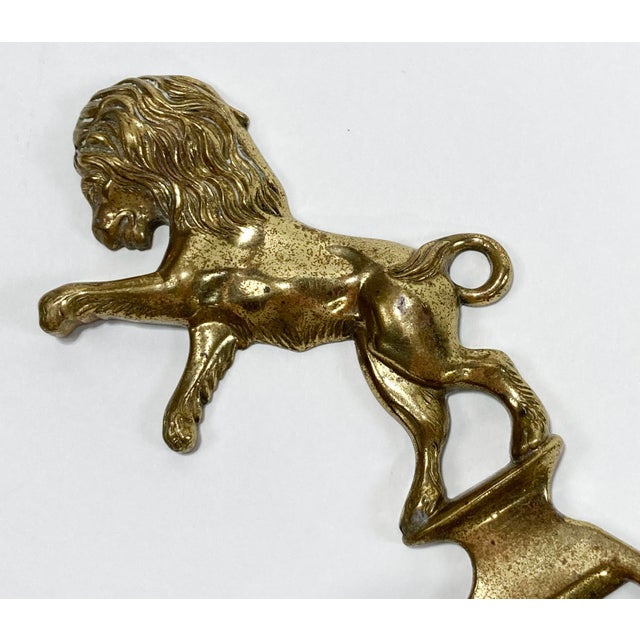 Mid 20th Century Vintage Regal Brass Lion Motif Bottle Opener For Sale - Image 5 of 5