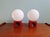 1970s Red Ceramic Bedside Lamps with Opaline Glass Globes, 1970s, Set of 2 For Sale - Image 5 of 14