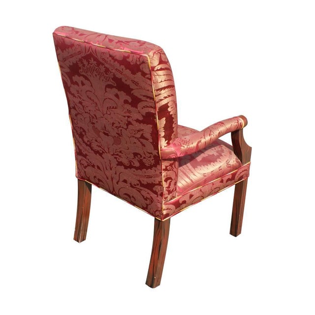 Late 19th Century Antique Dining Chairs with Silk Damask Upholstery - Set of 2 For Sale - Image 5 of 7