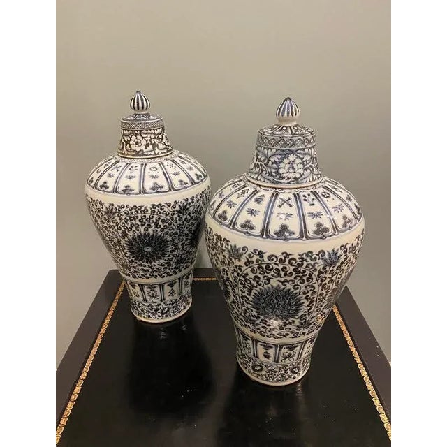 Ming Lidded Plum Ceramic Vase For Sale - Image 11 of 12