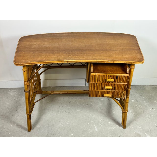 Vintage Rattan Desk, 1960s For Sale - Image 11 of 12