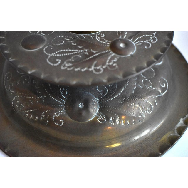 Pair of Antique 17th-Century Swedish Hammered Brass Candlesticks For Sale In San Francisco - Image 6 of 7