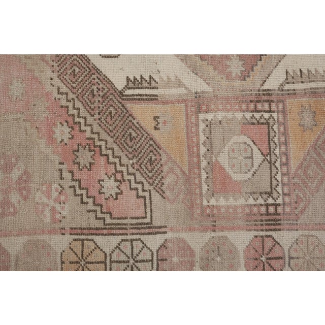 Textile Vintage Faded Large Hand-Knotted Hallway Runner For Sale - Image 7 of 13