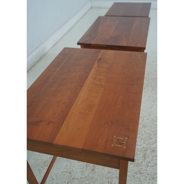 Set of 3 Stickley Cherry Harvey Ellis Nesting Tables For Sale - Image 11 of 14