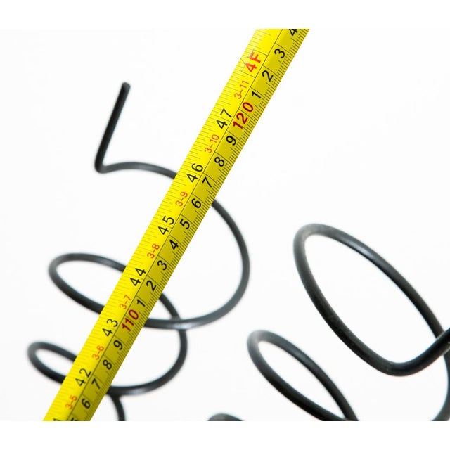 Mid Century Modern Wine Rack Arthur Umanoff Iron Free Standing Sculptural Spiral For Sale - Image 10 of 11