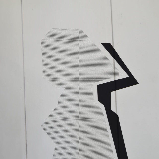 Italian Postmodern Screen-Printed Black Glass Mirror, 1980s For Sale - Image 6 of 10