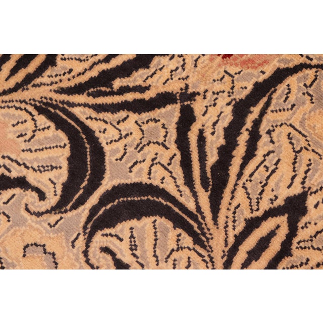 1990s Shabby Chic 1990's Pak-Persian Black/Red Wool Rug - 6'1'' X 9'0'' For Sale - Image 5 of 9