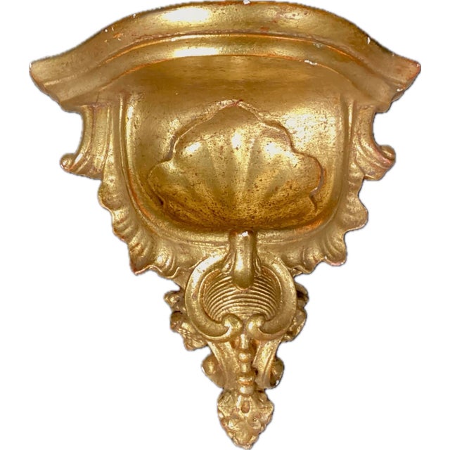 Italian Pair of Italian Gold Gilt Wall Brackets For Sale - Image 3 of 8