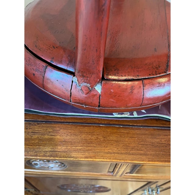 Antique Chinese Cinnabar Red Lacquer Wedding Buckets Gilt Carved - A Pair For Sale - Image 12 of 16