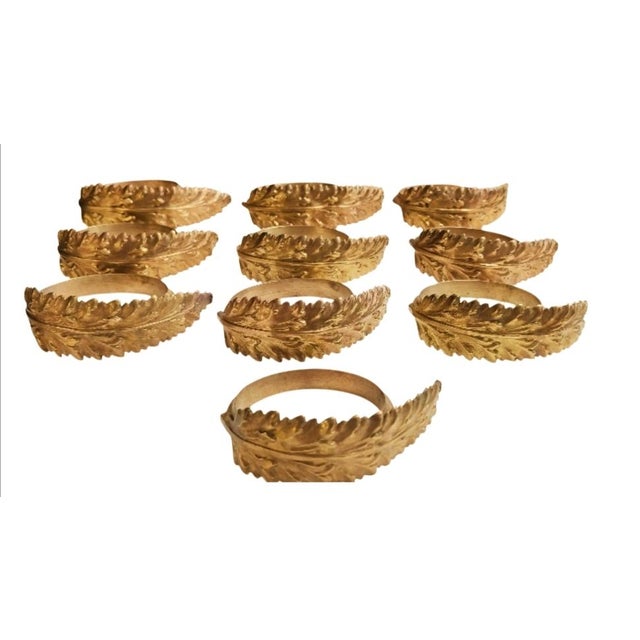 Rare 19th Century Ornate French Gilt Bronze Acanthus Leaf Curtain Rings Set For Sale In Atlanta - Image 6 of 6