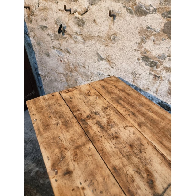 Antique French Country Dining Table with Oak Base & Pine Top, 1900s For Sale - Image 16 of 17