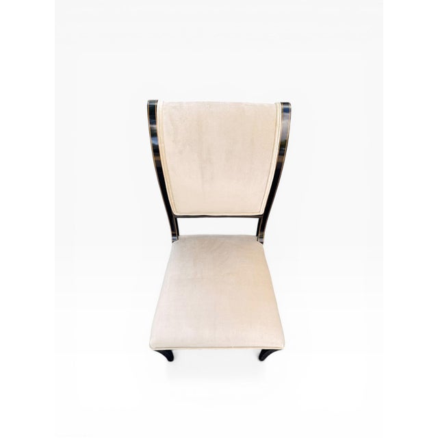 Late 20th Century 10 Kindel Neoclassical Dining Chairs With Scroll Arms – Newly Reupholstered For Sale In Boston - Image 6 of 15