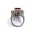 Bochic "Orient" Emerald Cut Ruby & White Topaz Ring Set In 18K Gold & Silver For Sale - Image 10 of 18