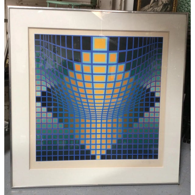 Victor Vasarely Op Art Serigraph For Sale - Image 4 of 7