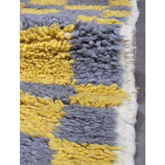 Checkered Moroccan Wool Rug - 9.7 X 6.5 Ft For Sale - Image 4 of 6