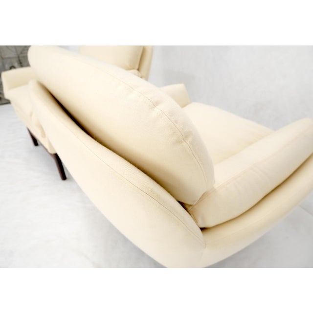 Solid Rosewood Dowel Shape Legs New Soft Wool Upholstery Danish Lounge Chairs For Sale - Image 9 of 17