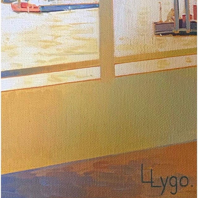 Lisa Lygo, Panoramic Thames View Triptych, 2005, Oil Painting on Canvas, Framed For Sale - Image 7 of 8