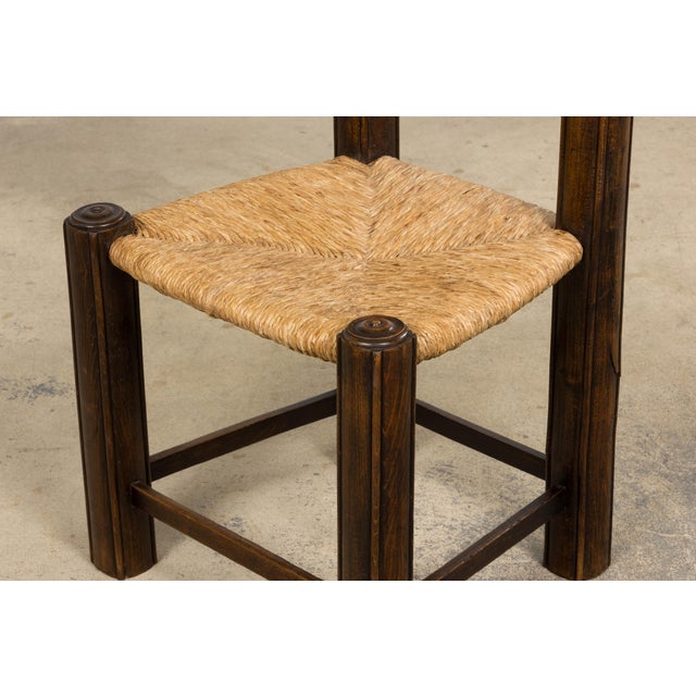 Antique French Provincial Oak Ladder Back Dining Chairs - Set of 4 For Sale - Image 14 of 18