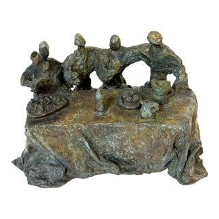Daredjan Zourabichvili “Feast” Signed & Numbered Bronze Sculpture, Edition 2/8 For Sale