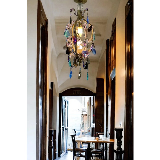 Karen Curtis’ Multi-Colored Strass Swarovski Crystal French Petite Birdcage Chandelier For Sale In New York - Image 6 of 12