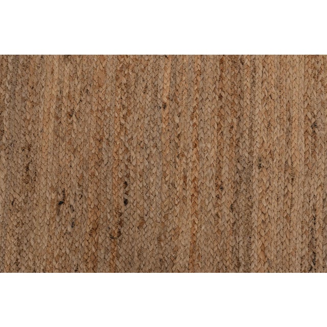 Textile Natural Color Jute Scallop Handmade Bohomian Rug Runner 3'x10' For Sale - Image 7 of 10