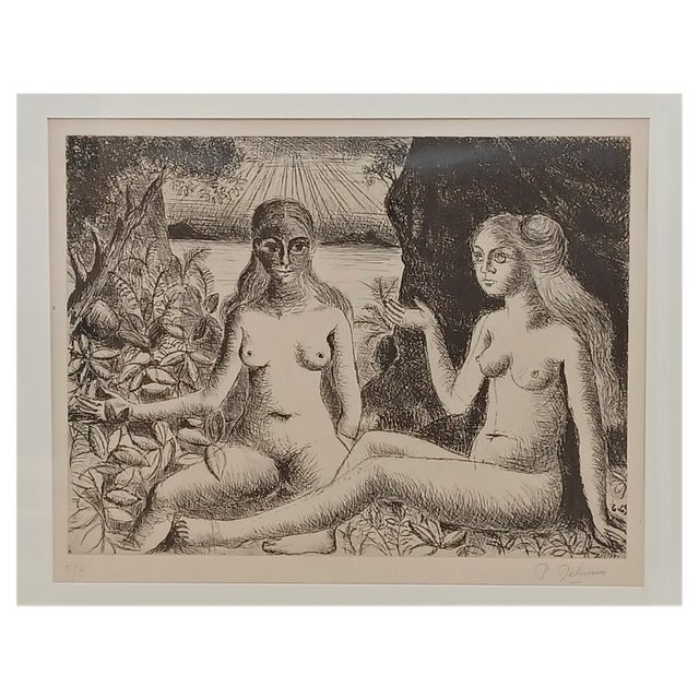 Paul Delvaux, La Dispute, 1969, Engraving For Sale