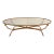 Circa 1980 Italian Brass & Glass Oval Coffee Table For Sale